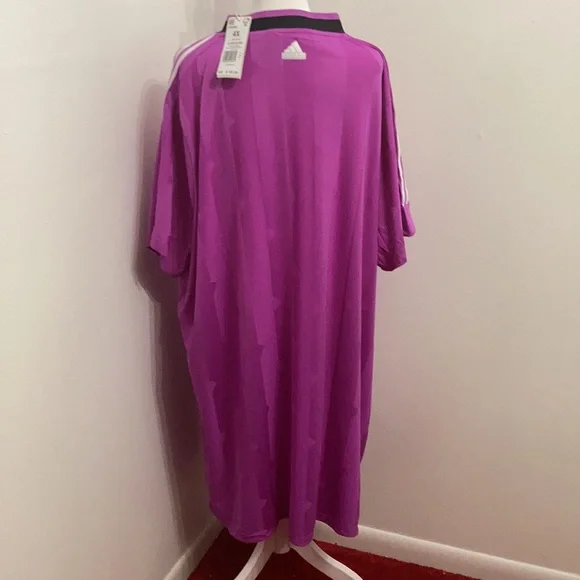 NWT Adidas Tiro Cut Three Stripes Jacquard Tee Dress Plus Size 4X - Picture 7 of 16